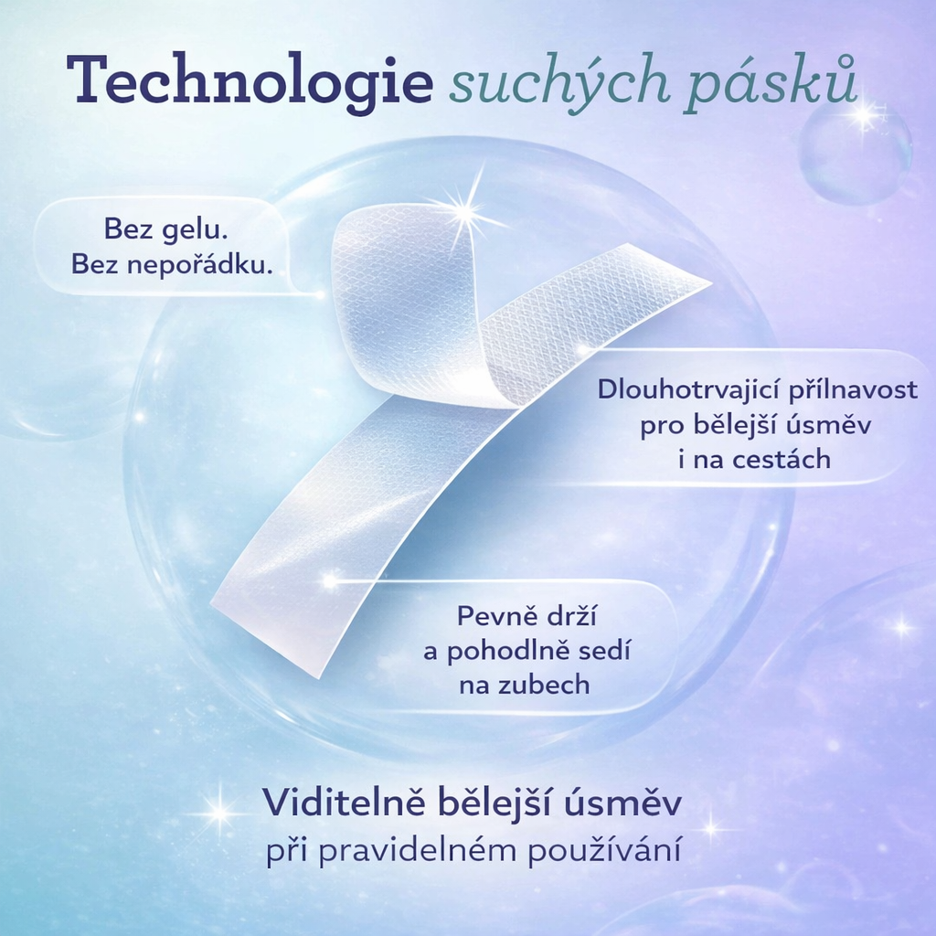 Bělicí pásky na zuby – viditelný efekt po 1. použití (14 ks)